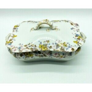 Antique Haviland & Co Schleiger #549 Limoges Covered Rectangule Casserole Dish